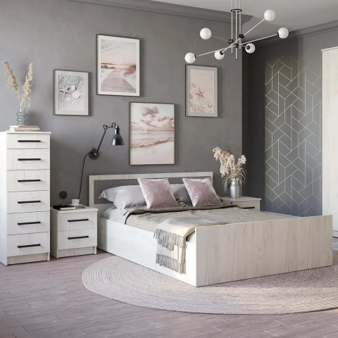 Кровать «Фиеста» LIGHT 1,6 м (Крафт белый)