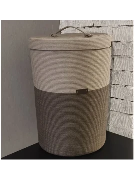 Корзина для игрушек из хлопкового шнура с крышкой