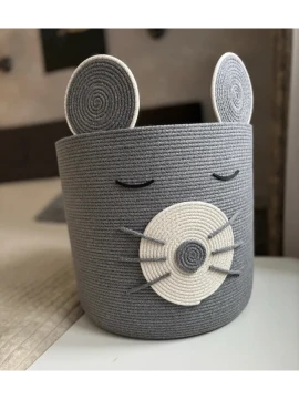 Корзина для игрушек из хлопкового шнура, ручная работа
