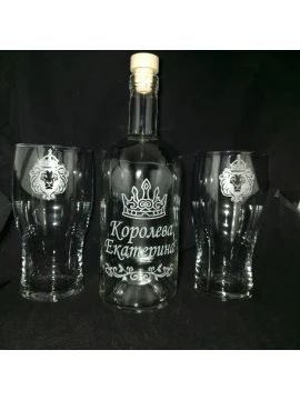 Набор бутылка "Королева Екатерина" и два стакана